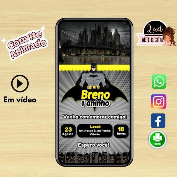 Convite Animado Vertical 30s Batman