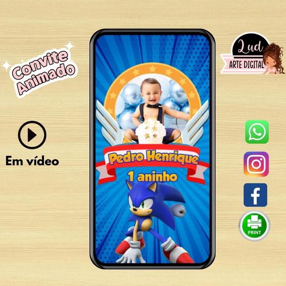 Convite Animado Vertical Sonic