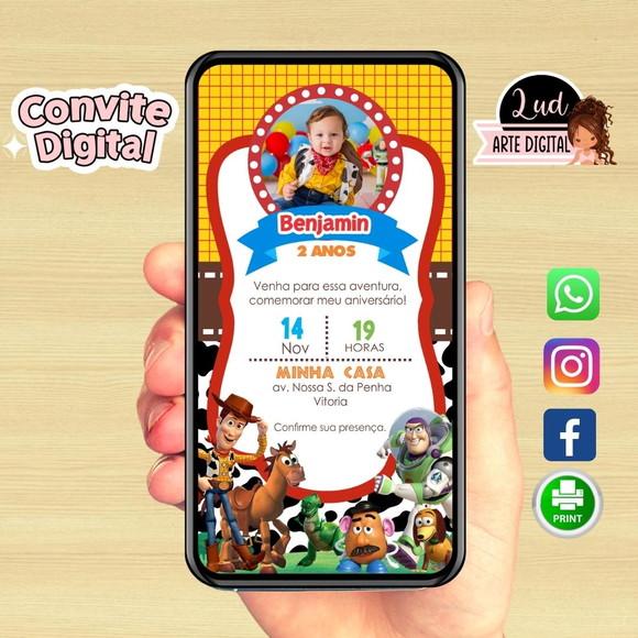 Convite Digital com Foto Toy Story