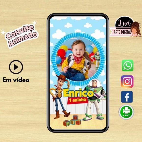 Convite Animado Vertical Toy Story