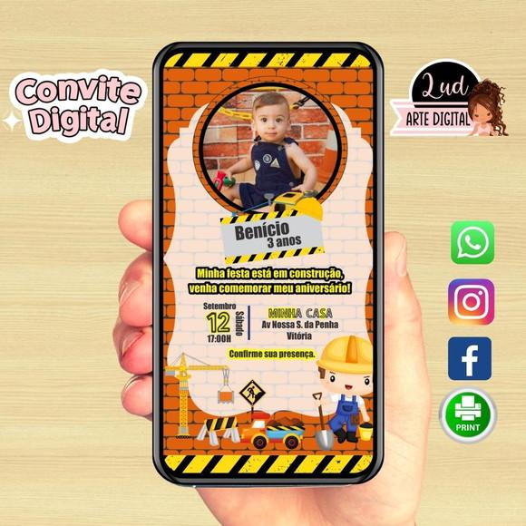 Convite Digital com Foto Construção