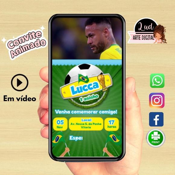 Convite Animado Vertical 30s Futebol Copa