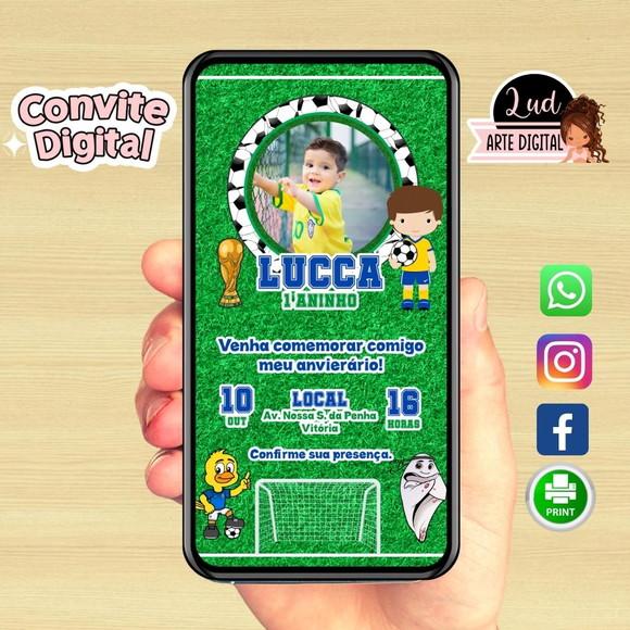 Convite Digital Com Foto Futebol Copa