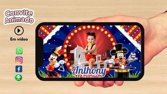 Convite Animado Circo Do Mickey