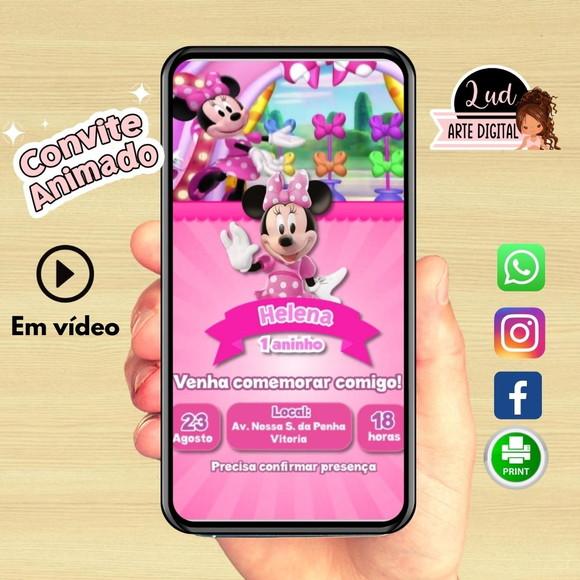 Convite Animado Vertical 20s Minnie