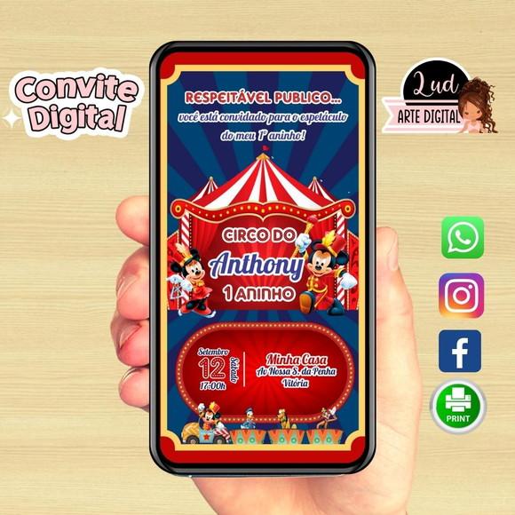 Convite Digital Circo Do Mickey