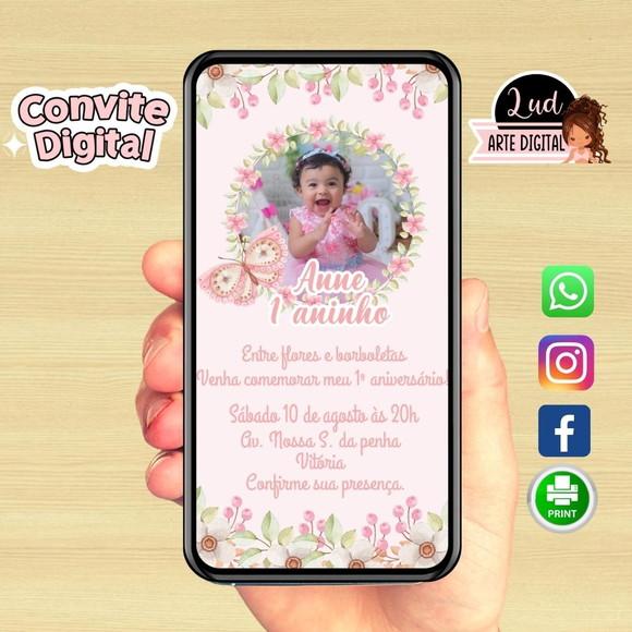 Convite Digital Com Foto Jardim