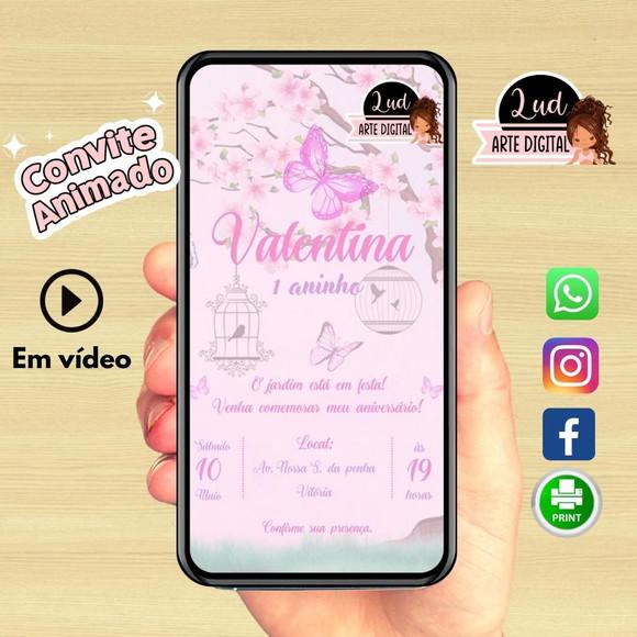 Convite Animado Vertical 20s Jardim