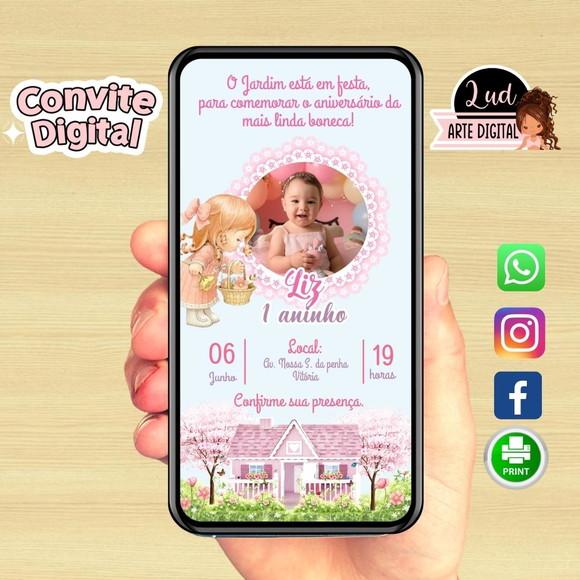 Convite Digital Com Foto Casa De Boneca