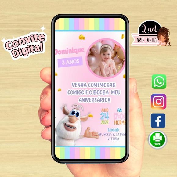 Convite Digital Com Foto Booba Menina