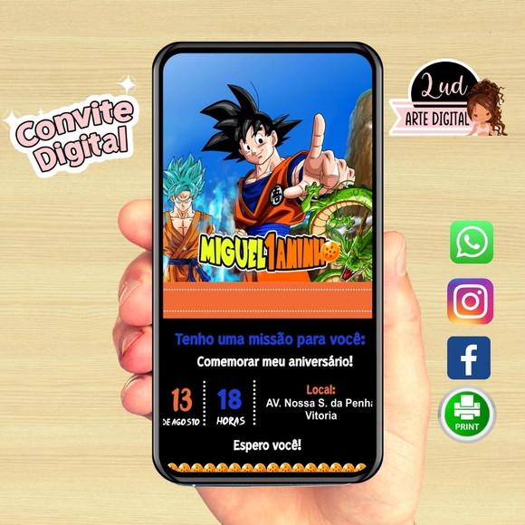 Convite Digital Dragon Ball