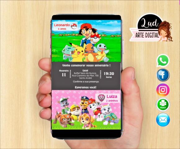 Convite Digital Dois Temas duplo