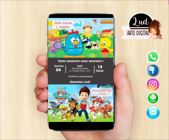 Convite Digital Dois Temas duplo