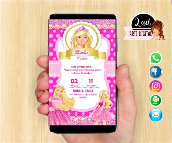 Convite Digital Barbie