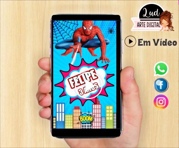 Convite Animado Vertical Homem Aranha