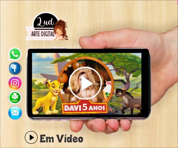 Convite Animado Rei leão