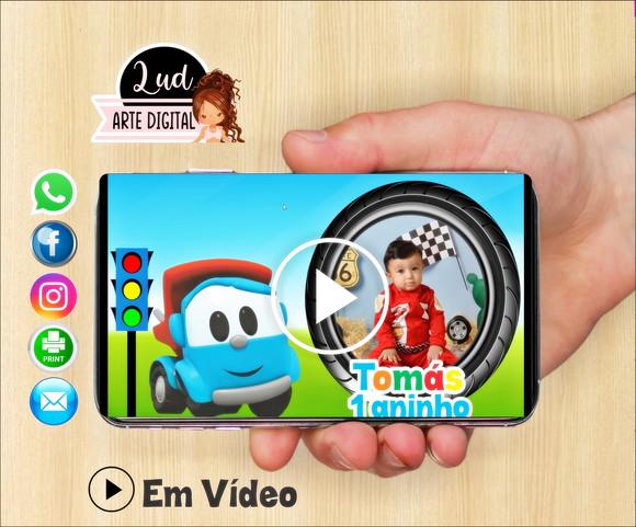 Convite Animado Léo o caminhão