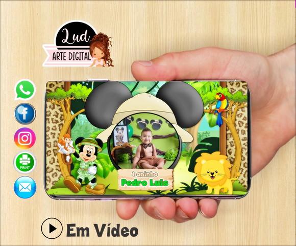 Convite Animado Safari do Mickey
