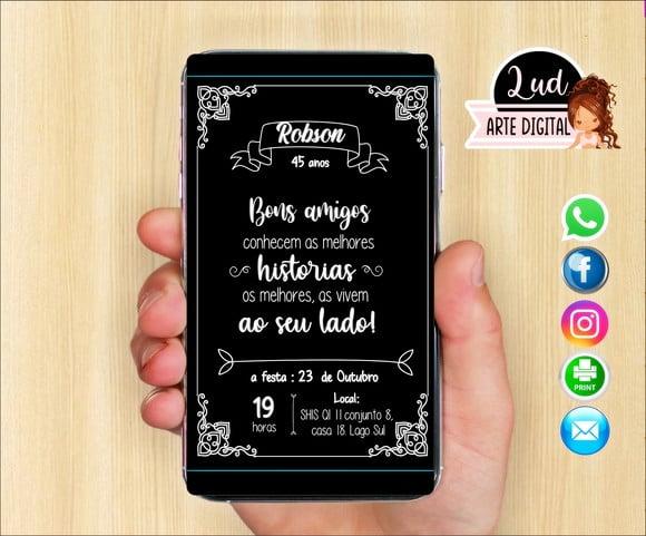 Convite Digital Adulto preto