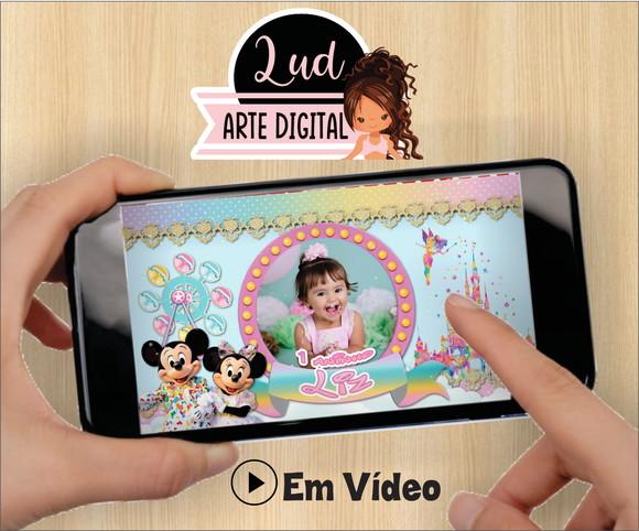 Convite Animado mundo disney menina