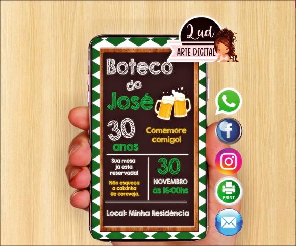Convite Digital Adulto Boteco
