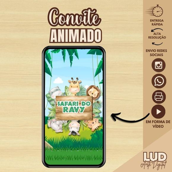 Convite Animado Vertical Safari