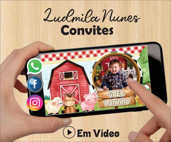 Convite Animado Fazendinha aquarela + lembrete digital