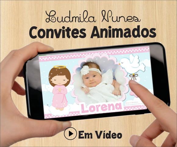 Convite Animado Batizado Menina