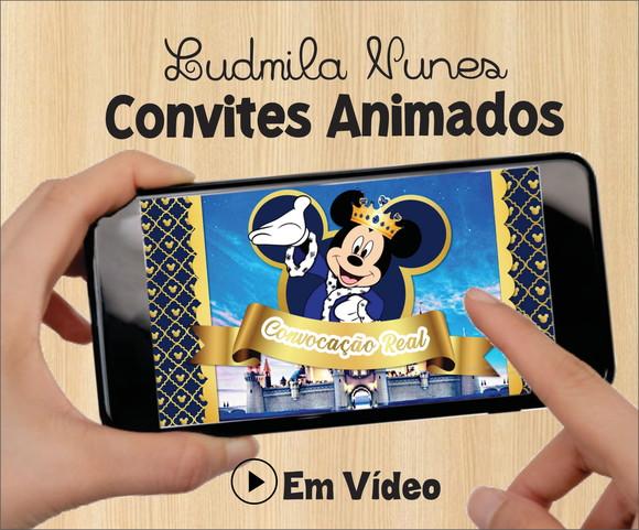 Convite Animado Mickey Realeza