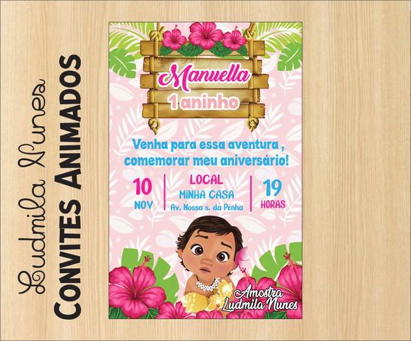 Convite Digital Moana Baby