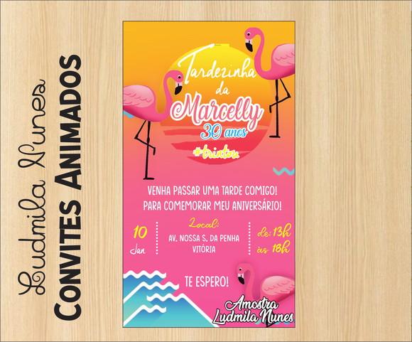 Convite Digital Flamingo