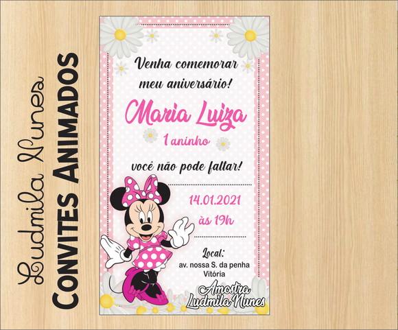 Convite digital Minnie rosa