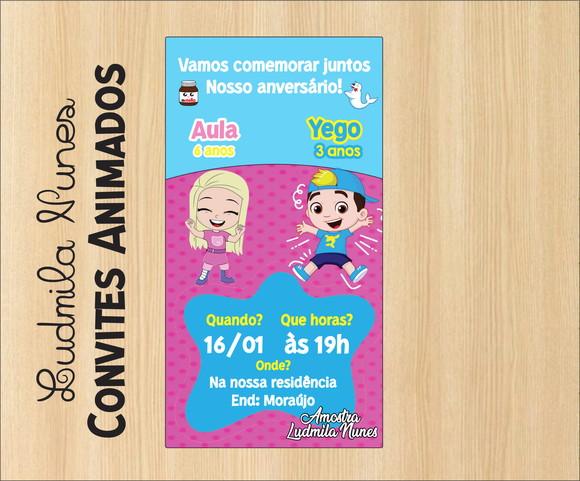 Convite Digital duplo - luccas neto e aventureira rosa