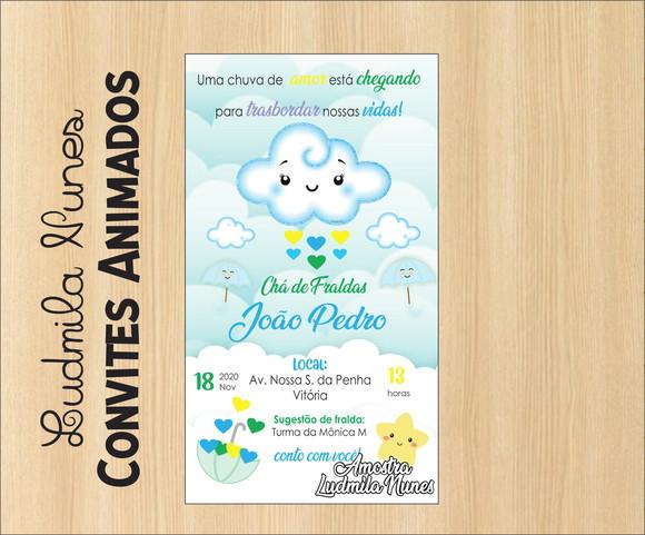 Convite Digital Chá de Fralda nuvem