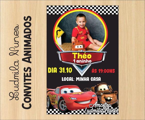 Convite Digital com Foto Carros