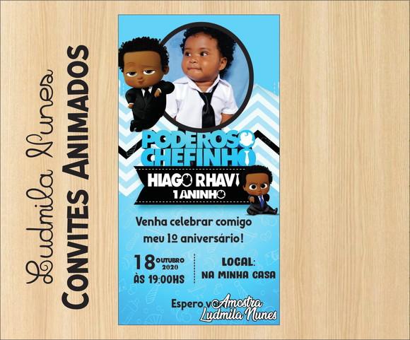 Convite Digital com foto Poderoso chefinho negro