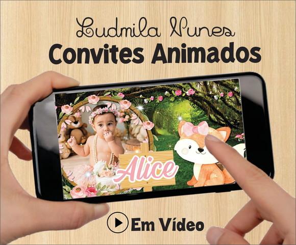 Convite Animado Bosque Encantado Menina