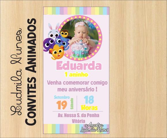 Convite Digital com foto bolofofos menina