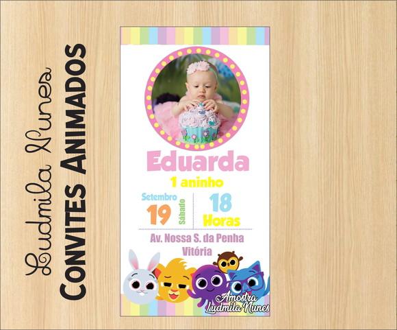 Convite Digital com foto bolofofos menina