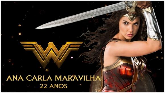 Convite Animado Mulher maravilha preto e dourado