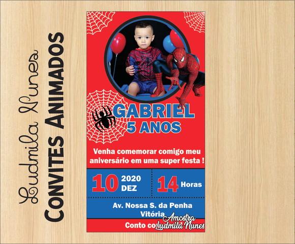 Convite Digital com foto Homem Aranha