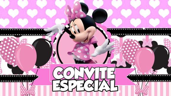 Convite Animado Minnie Rosa