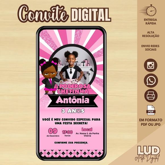 Convite Digital com Foto Poderosa Chefinha Negra