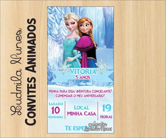 Convite Digital Frozen Ana e Elza
