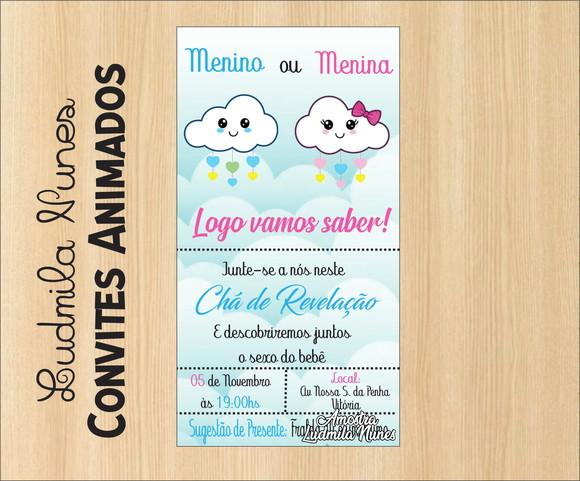 Convite Digital chá Revelação chuva de Amor