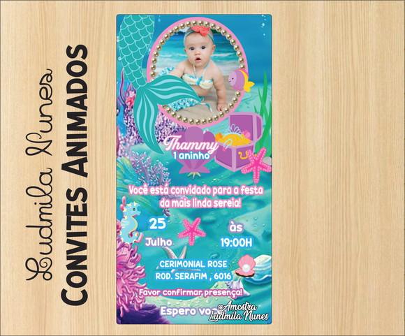 Convite Digital com foto Sereia