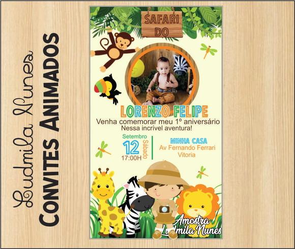 Convite Digital com foto Safari