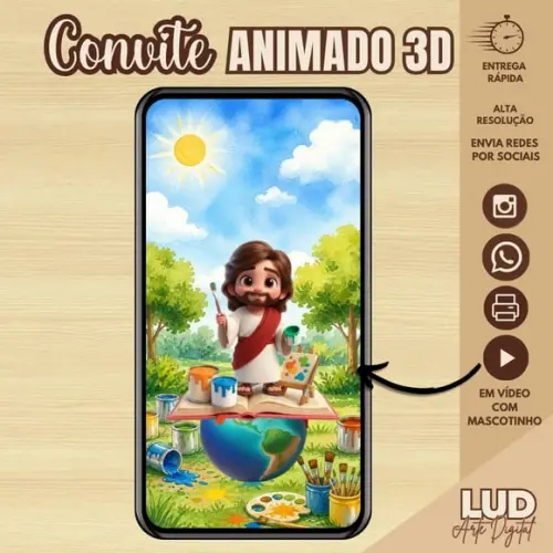 Convite Animado 3d Pintando o 7/ o Maior Pintor do Mundo