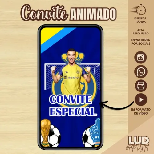 Convite Animado Futebol / Cristiano Ronaldo