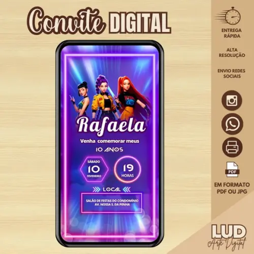 Convite Digital Guerreiras do K-pop
